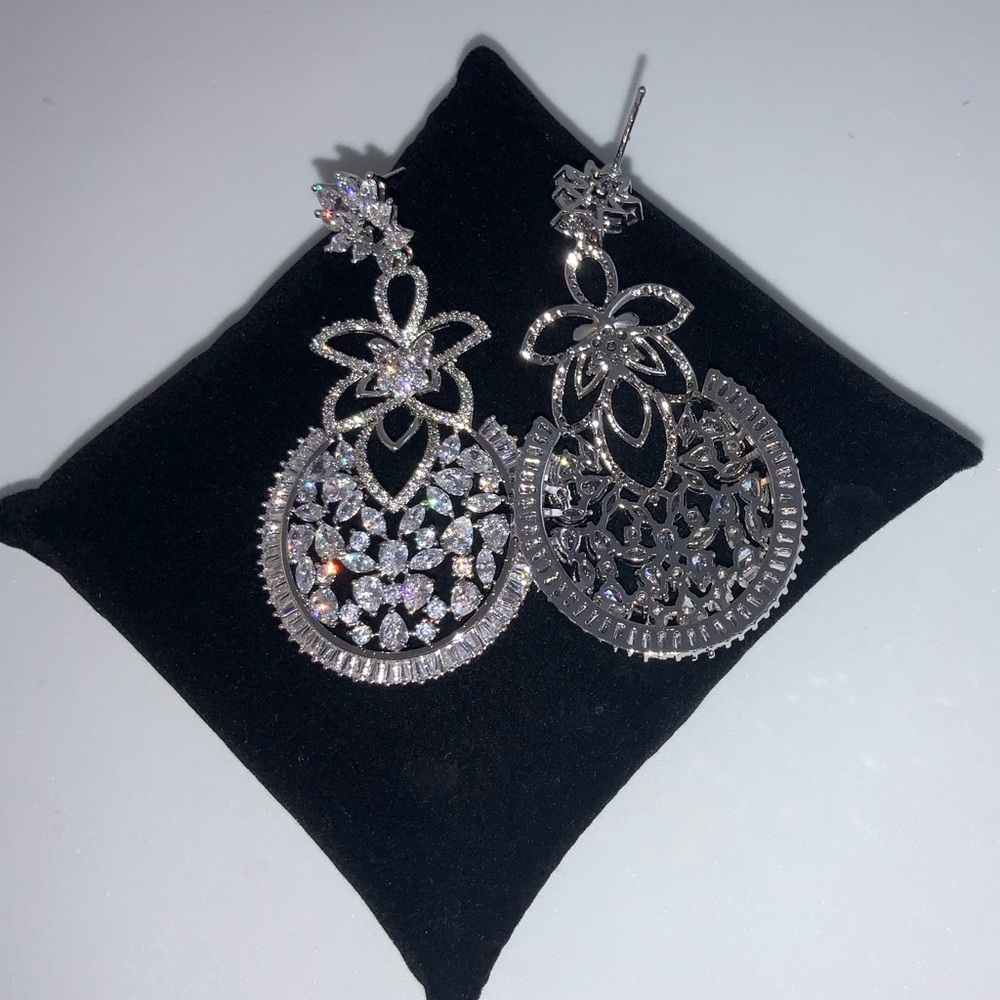 7ct Multi Stone Dangle Earrings - Picture 7 of 9